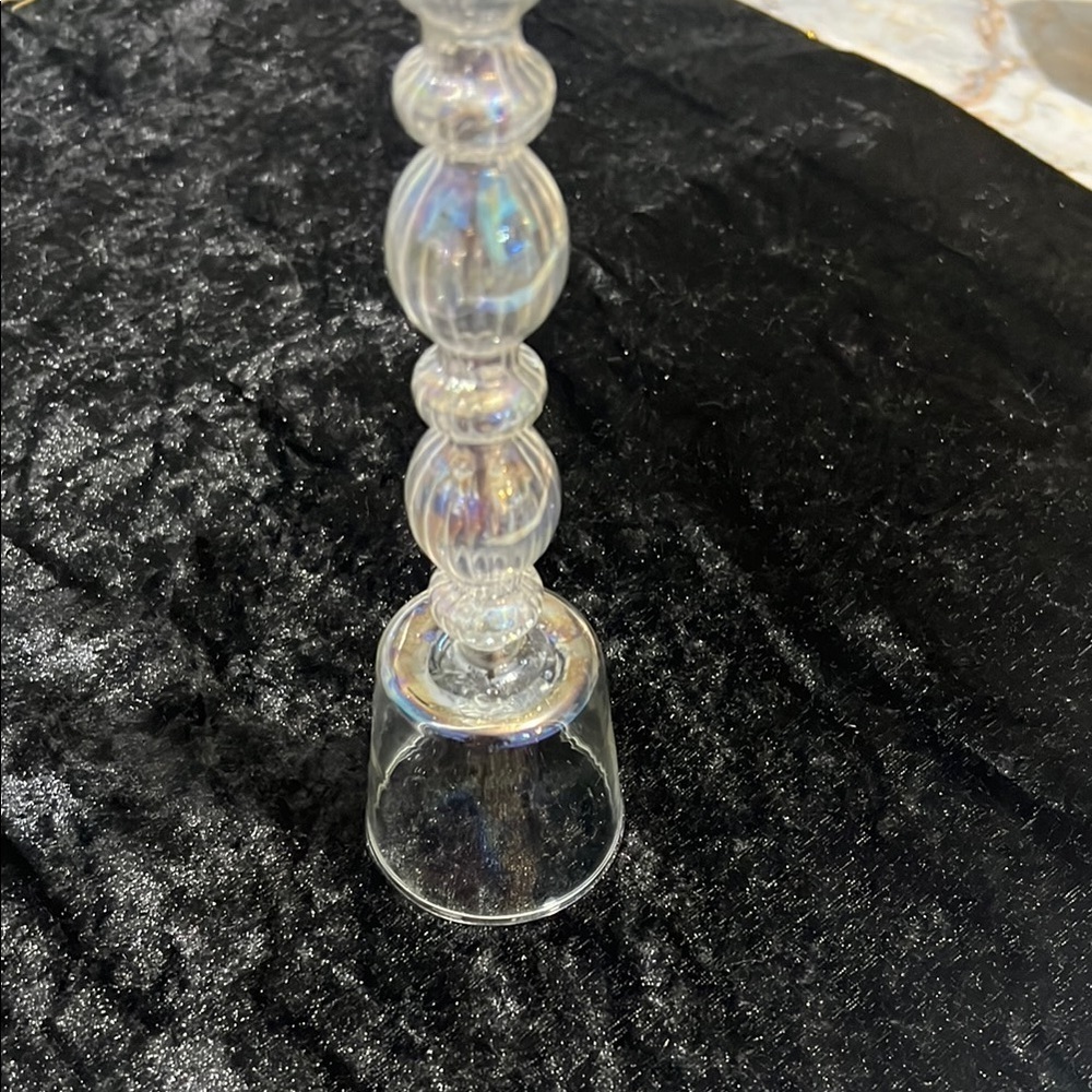 Elegant Iridescent Glass Candle Holder Light weight glass $12 - Picture 4 of 6